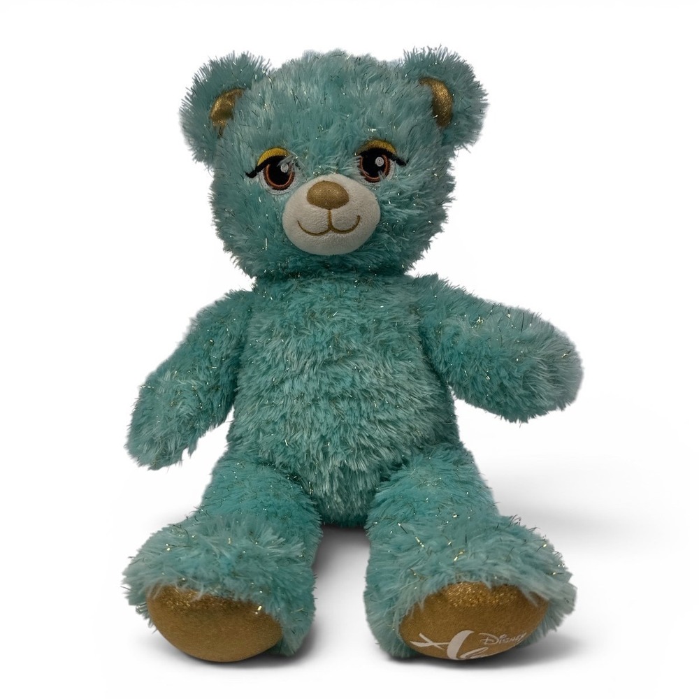 Build-A-Bear Disney Aladdin Princess Jasmine‎ Blue Gold Sparkle Bear 16" Plush